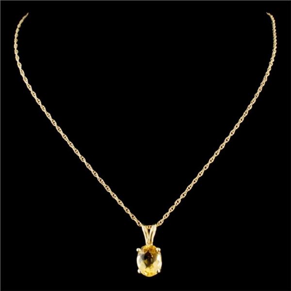 1.30ct Citrine Pendant in 14K Gold