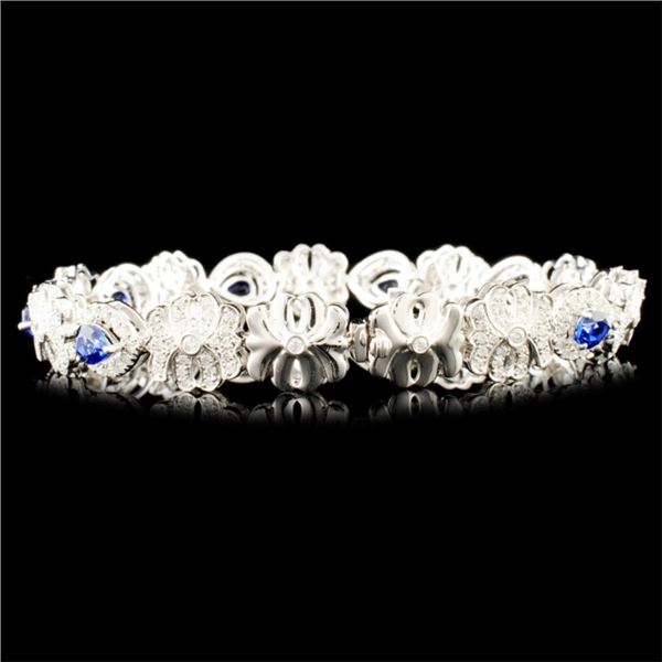 3.24ct Sapphire & 2.11ctw Diam Bracelet in 14K Gold