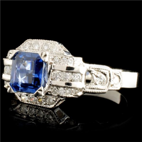 1.12ct Sapphire & 0.54ctw Diam Ring in 14K Gold