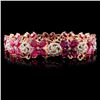 Image 1 : 20.68ct Ruby & 1.65ctw Diam Bracelet in 14K Gold