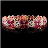 Image 2 : 20.68ct Ruby & 1.65ctw Diam Bracelet in 14K Gold