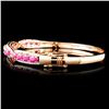 Image 1 : 3.96ctw Ruby & .63ctw Diam Bangle in 14K Gold