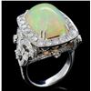 Image 4 : 18K Gold Opal & Diamond Ring, 6.76ct & 2.61ct