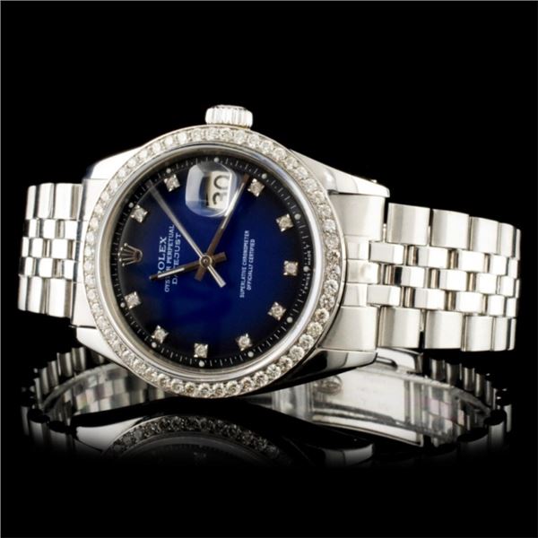 36mm Rolex DateJust Watch with Diamonds