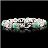 Image 1 : 2.18ct Emerald & 1.50ctw Diam Bracelet in 14K Gold