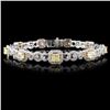 Image 2 : 5.66ctw Fancy Colored Diamond Bracelet - 18K WG