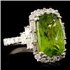 Image 3 : 6.55ct Peridot & 1.29ctw Diamond Ring in 18K Gold