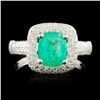 Image 2 : 1.08ct Emerald & 0.51ctw Diamond 14K Gold Ring