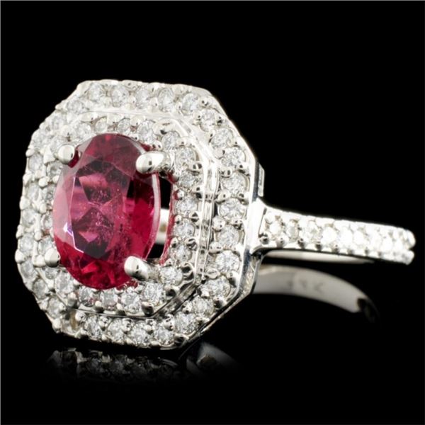 1.33ct Tourmaline & .64ct Diam Ring 14K Gold