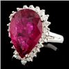 Image 1 : 14K Gold Ring: 5.26ct Tourmaline, 0.35ctw Diamonds