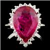 Image 2 : 14K Gold Ring: 5.26ct Tourmaline, 0.35ctw Diamonds