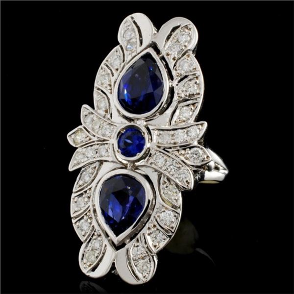 3.76ct Sapphire & 0.86ct Diam Ring in 14K Gold