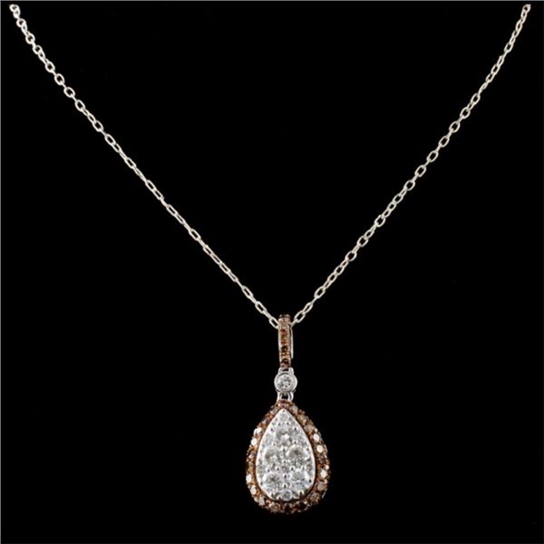 1.26ctw Fancy Color Diamond Pendant in 14K WG