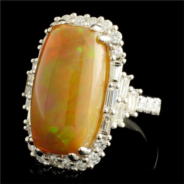 18K Gold Ring w/ 7.16ct Opal & 1.51ctw Diamonds