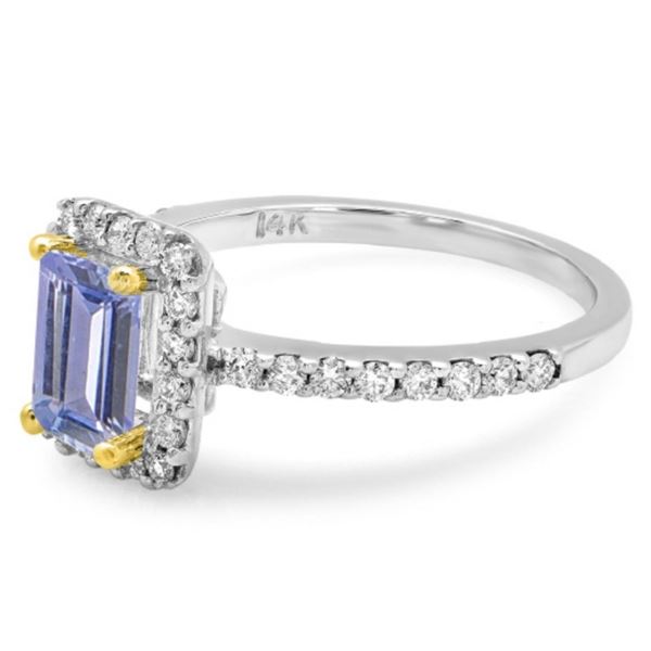 0.75ct Tanzanite & 0.35ct Diam Ring in 14K Gold