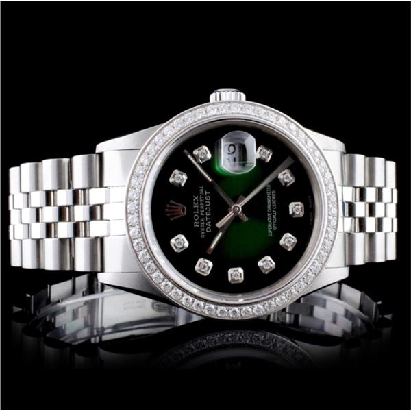 Diamond 36MM Rolex DateJust Watch SS