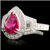 Image 1 : 18K Ruby & Diamond Ring - 2.18ct & 1.09ct