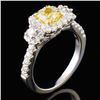 Image 3 : 1.32ctw Fancy Yellow Diamond Ring in 18K WG