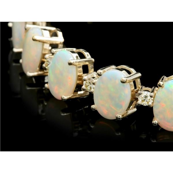 18ct Opal & 1.45ct Diamond Bracelet in 14k Gold