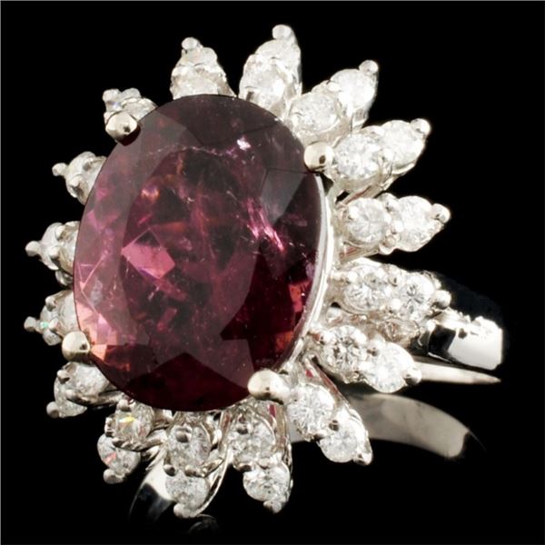 7.33ct Tourmaline & 0.88ctw Diam Ring 14K Gold