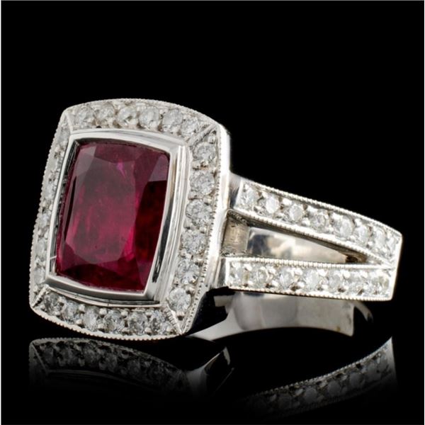 3.48ct Rubellite & 1.41ct Diamond in 14K Gold