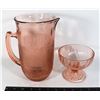 Image 1 : TWO VINTAGE PINK GLASS PIECES