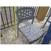 Image 15 : Square Outdoor Table on Metal Pedestal Base 36"x36"x28"H w/ 4 Chairs 18"x19"x32"H