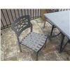 Image 4 : Square Outdoor Table on Metal Pedestal Base 36"x36"x28"H w/ 4 Chairs 18"x19"x32"H