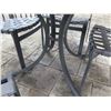 Image 7 : Square Outdoor Table on Metal Pedestal Base 36"x36"x28"H w/ 4 Chairs 18"x19"x32"H