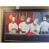 Image 3 : Very Large Wood-Framed Embellished Giclee Canvas Artwork: Chefs, 120" x 42"