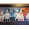 Image 4 : Very Large Wood-Framed Embellished Giclee Canvas Artwork: Chefs, 120" x 42"