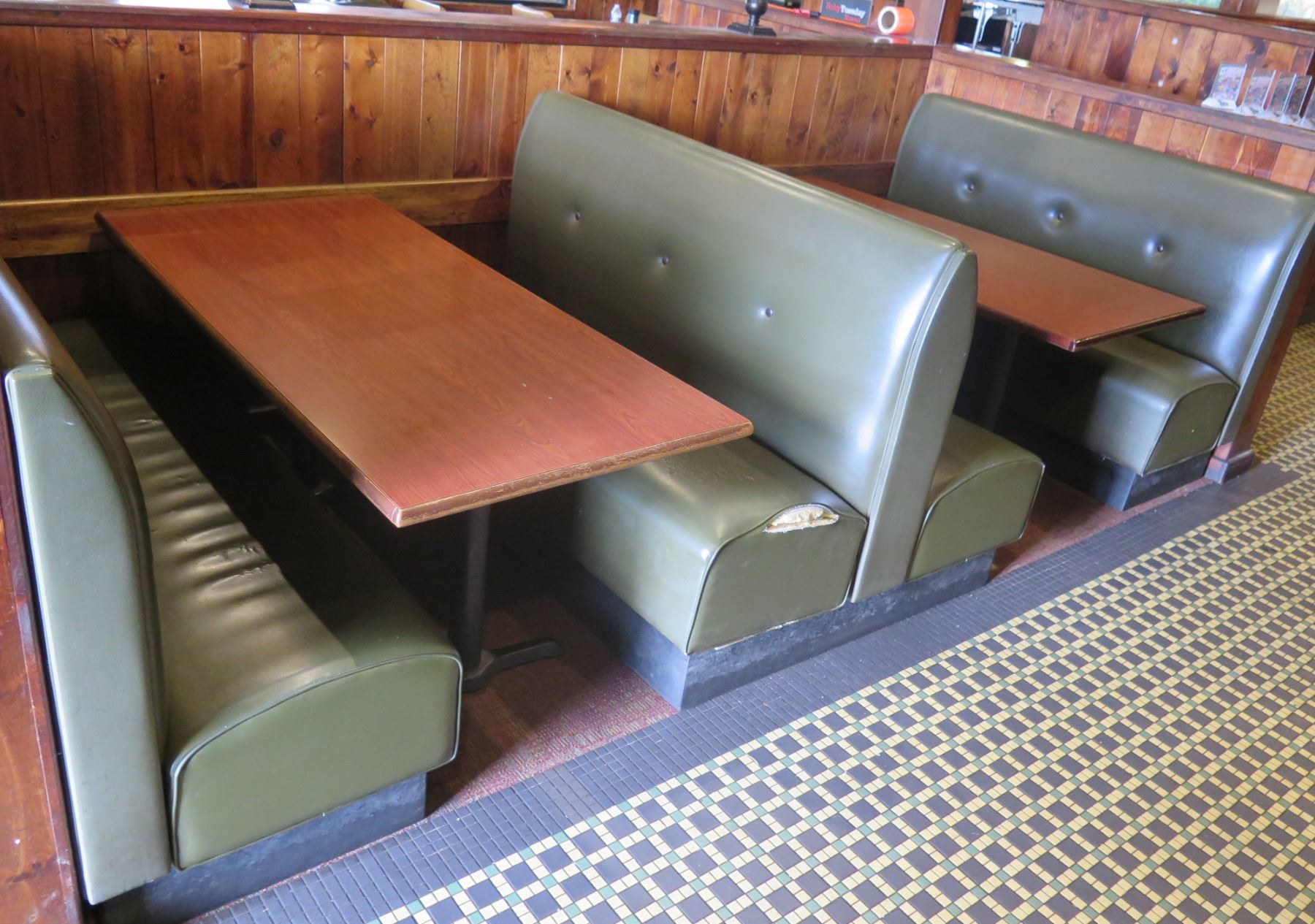 Booth Rectangular Table Qty 2 Rectangular Tables w/ Booth Seating 150