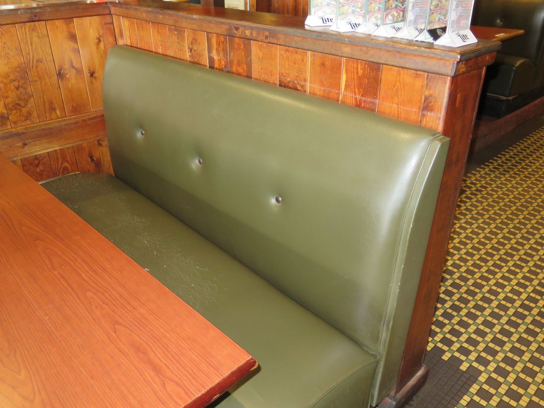 Booth Rectangular Table Qty 2 Rectangular Tables w/ Booth Seating 150