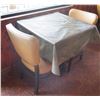 Image 1 : Square Table on Metal Pedestal Base 30"x30"x30"H w/ 2 Chairs 18"x18"x33"H
