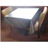 Image 2 : Square Table on Metal Pedestal Base 30"x30"x30"H w/ 2 Chairs 18"x18"x33"H