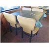 Image 6 : Rectangular Table on Metal Pedestal Base 44"x30"x30"H w/ 4 Chairs 18"x18"x33"H