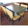 Image 1 : Rectangular Table on Metal Pedestal Base 44"x30"x30"H w/ 4 Chairs 18"x18"x33"H