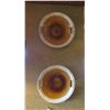 Image 1 : Qty 2 Large Decorative Glazed Ceramic Plates w/ Rattan Covered Handles 18" Dia