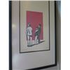 Image 2 : Framed Trio Figures Titled 'Broadway, NYC' Signed by Artist 32"x18"