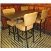 Image 1 : Rectangular Table on Metal Pedestal Base 66"x30"x42"H w/ 4 Chairs 18"x18"x46"H