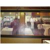 Image 3 : Very Large Wood-Framed Embellished Giclee Canvas Artwork: Restaurant Servers, 120" x 42"
