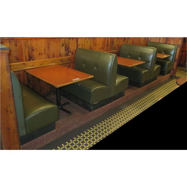 Qty 3 Rectangular Tables w/ Booth Seating 225"x 44" (back wall NOT included)