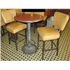 Image 1 : Round Table on Metal Pedestal Base 30" dia, 42"H w/ 2 Chairs 18"x18"x46"H