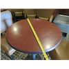 Image 7 : Round Table on Metal Pedestal Base 30" dia, 42"H w/ 2 Chairs 18"x18"x46"H