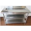Image 1 : Rectangular Table w/ Well-Top & 2 Undershelves 48"x24"x33"H