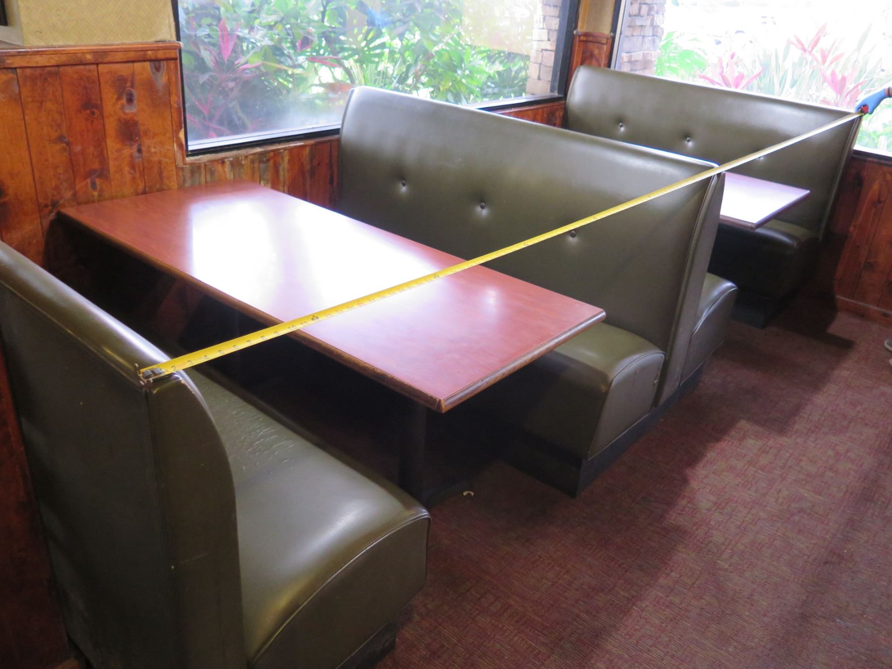 Booth Rectangular Table Qty 2 Rectangular Tables w/ Booth Seating 155