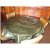 Image 2 : Round Table on Metal Pedestal Base 52" dia, 29"H w/ 4 Chairs 18"x18"x33"H