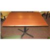 Image 1 : Wooden Rectangular Table on Metal Pedestal Base 44"x30"x29"H
