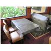 Image 2 : Qty 2 Rectangular Tables w/ Booth Seating & 2 Chairs 144"x 44" (back wall NOT included)