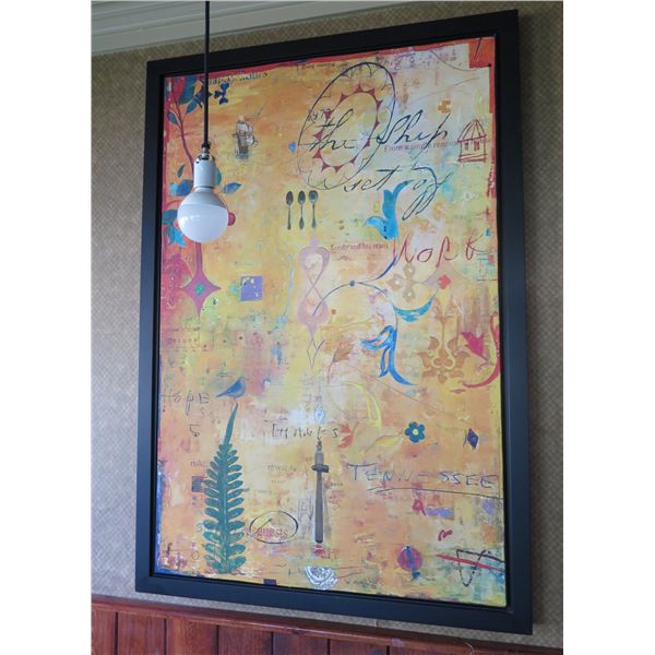 Large Wood-Framed Giclee Canvas Artwork 36" x 54"